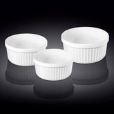 Wilmax Ramekin Set – 3-teilig – Backofenfeste Schalen – Weiß – WL-996122/3C